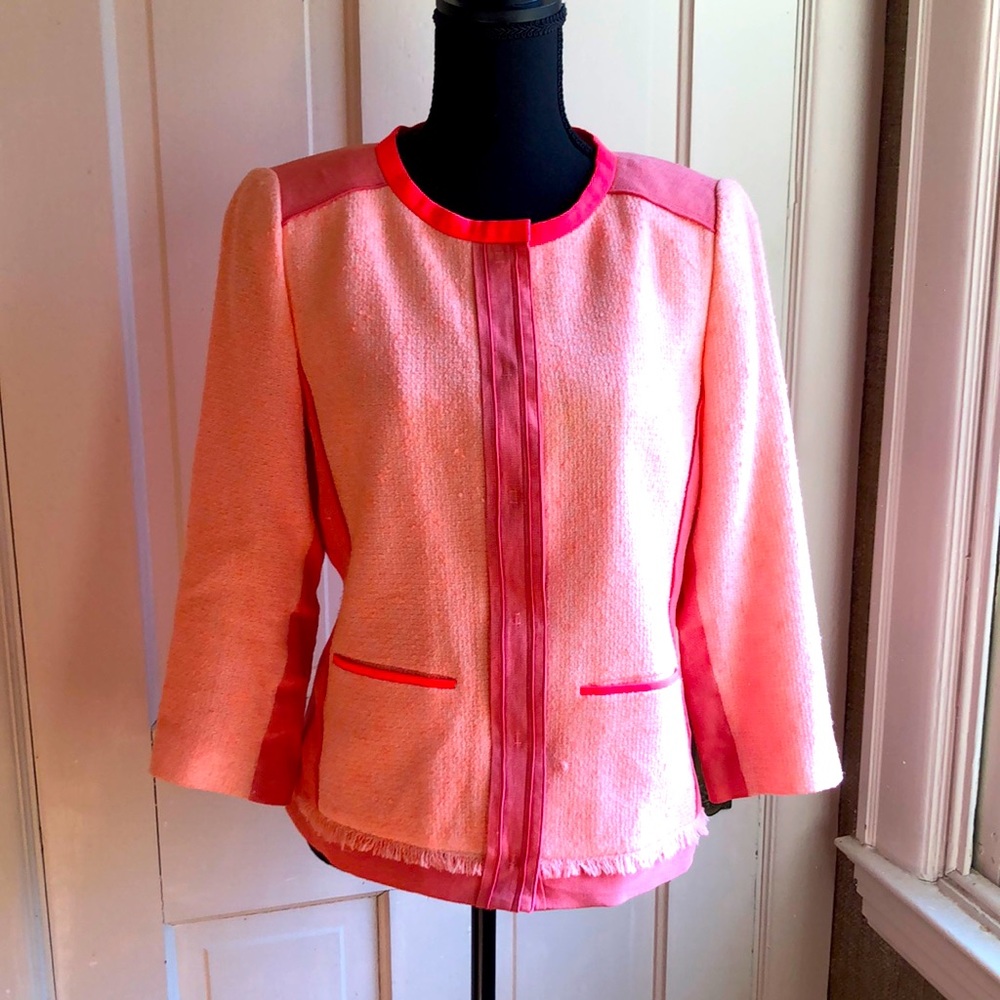 Elie Tahari ladies suit jacket in neon colors. Size 8.